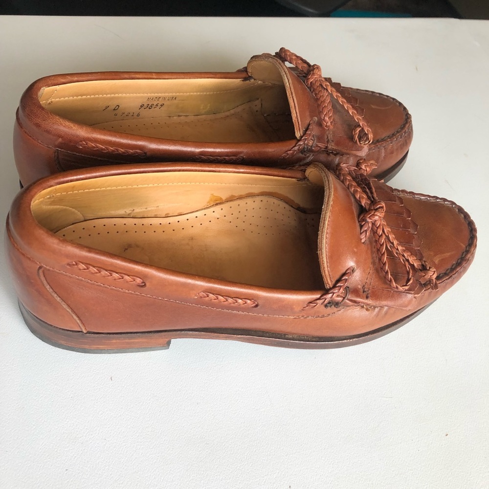 Allen Edmonds Woodstock Brown Cognac Penny Loafers - Picture 5 of 10